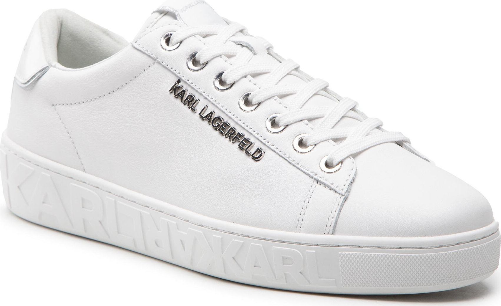 Sneakersy KARL LAGERFELD KL51019 White Lthr/Mono