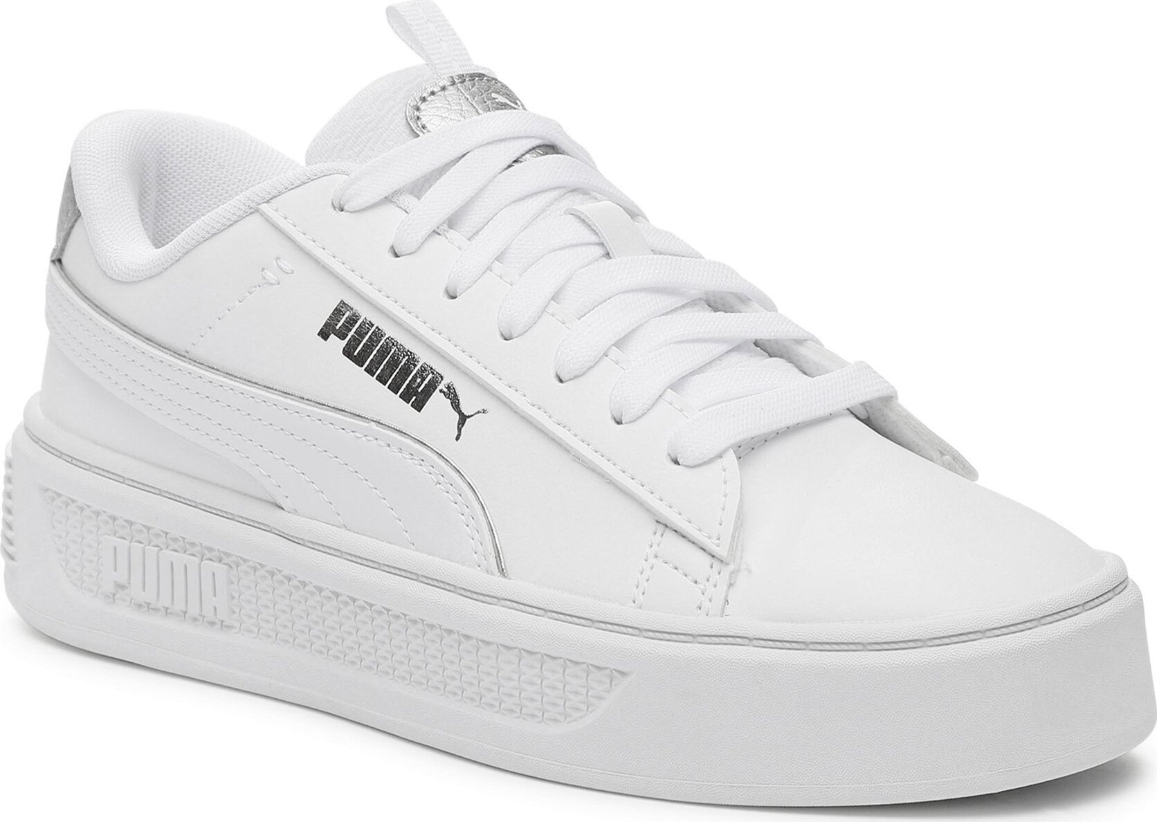Sneakersy Puma Smash Platform v3 Pop Up 392504 02 Puma White-Matte Silver-Puma Silver