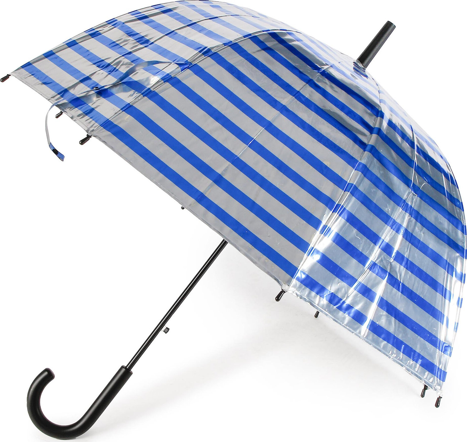 Dáždnik Happy Rain Long Ac Domeshape 40991 Metallic Stripes Silver/Blue