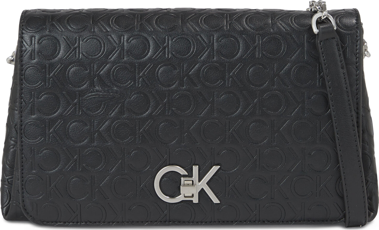 Kabelka Calvin Klein Re-Lock Shoulder Bag Md - Emb K60K611061 Ck Black BAX