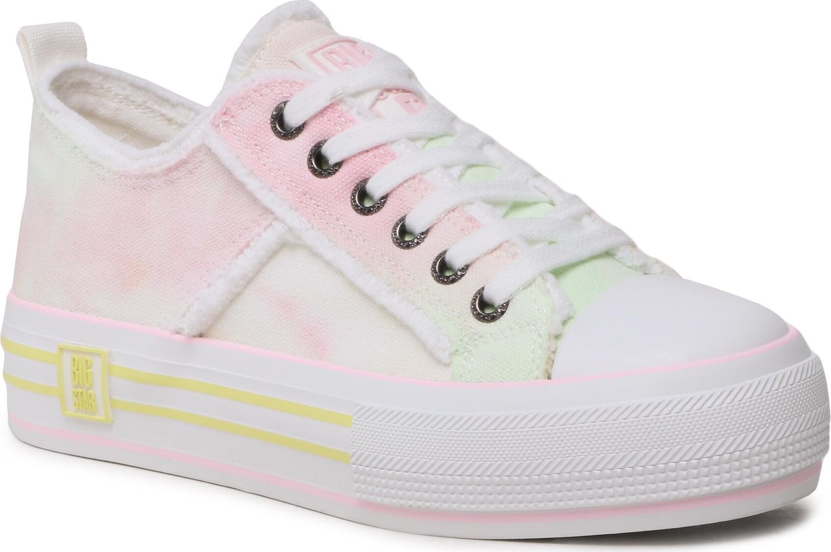 Plátenky Big Star Shoes LL274174 White/Pink/Yellow