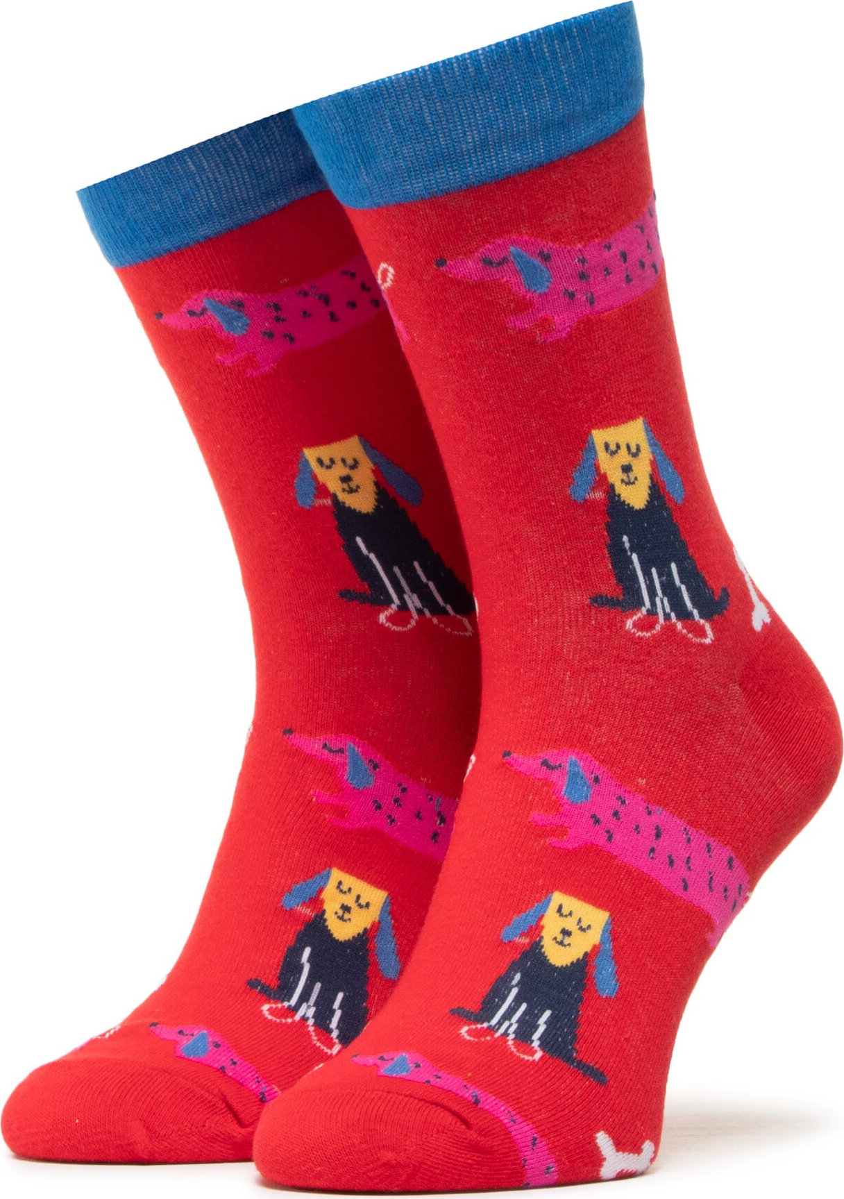 Ponožky Vysoké Unisex Dots Socks DTS-SX-405-W Červená