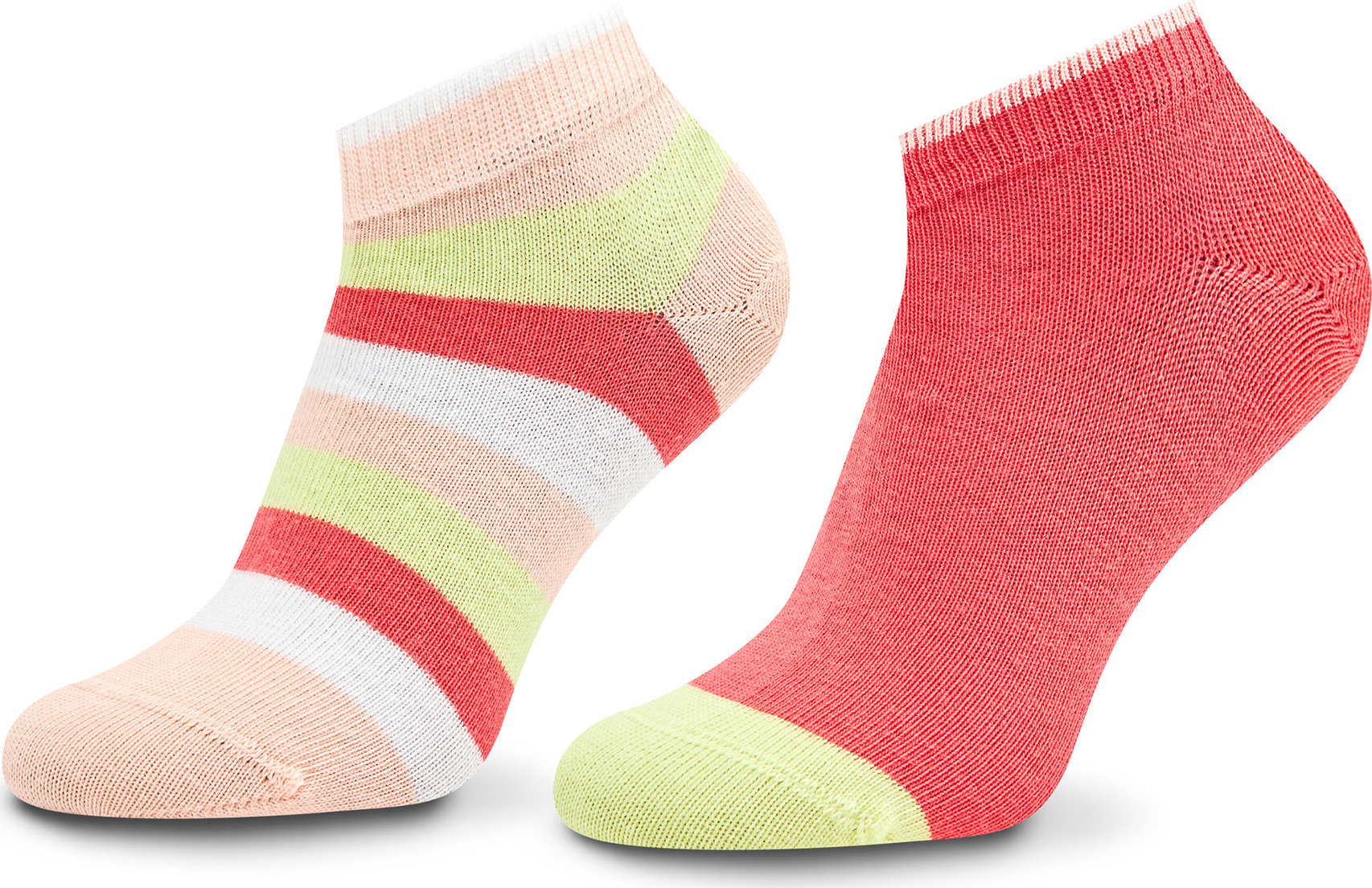 Sada 2 párů dětských nízkých ponožek Tommy Hilfiger 354010001 Pink/Light Citrus 037
