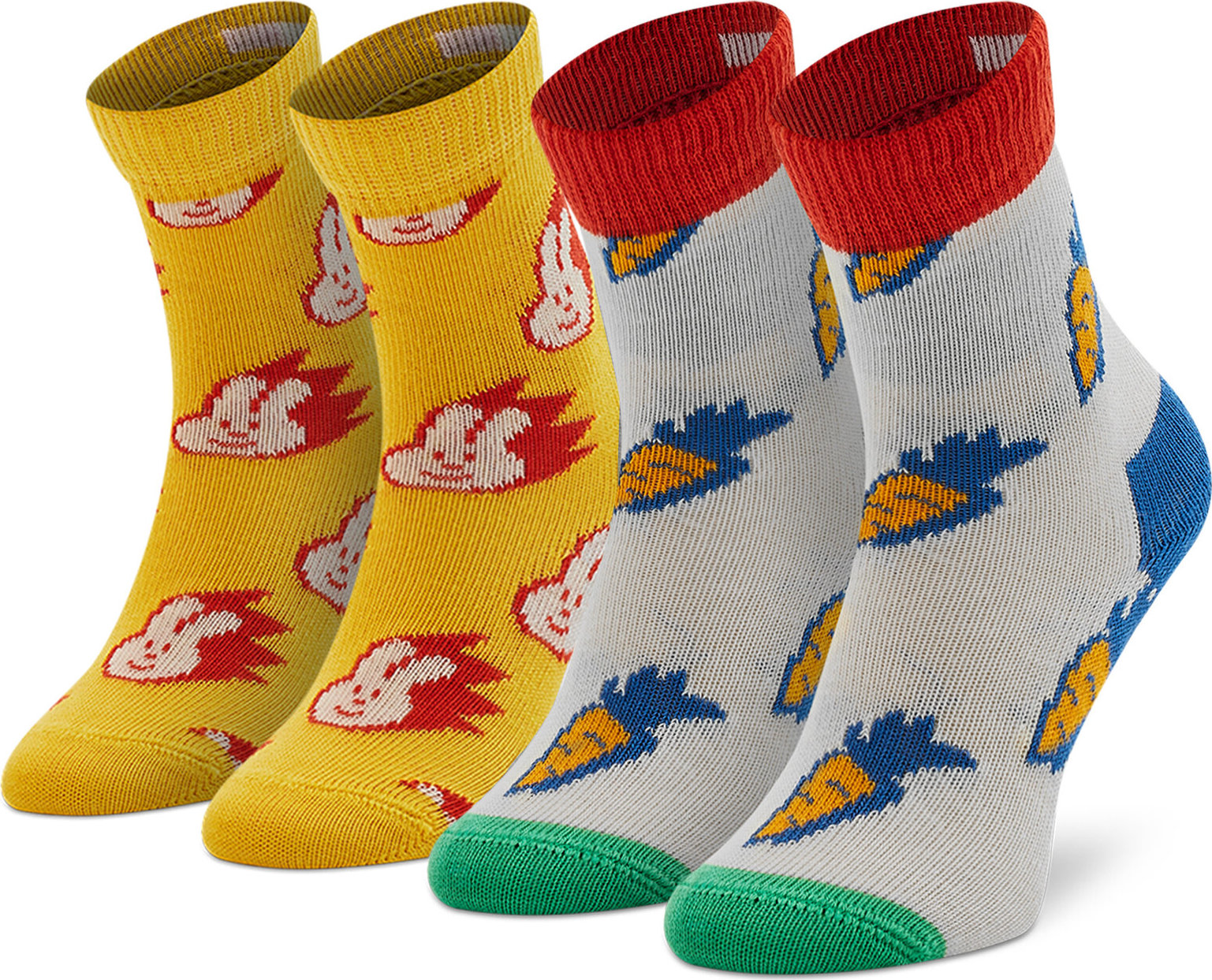 Sada 2 párů dětských vysokých ponožek Happy Socks KBNC02-2200 Barevná