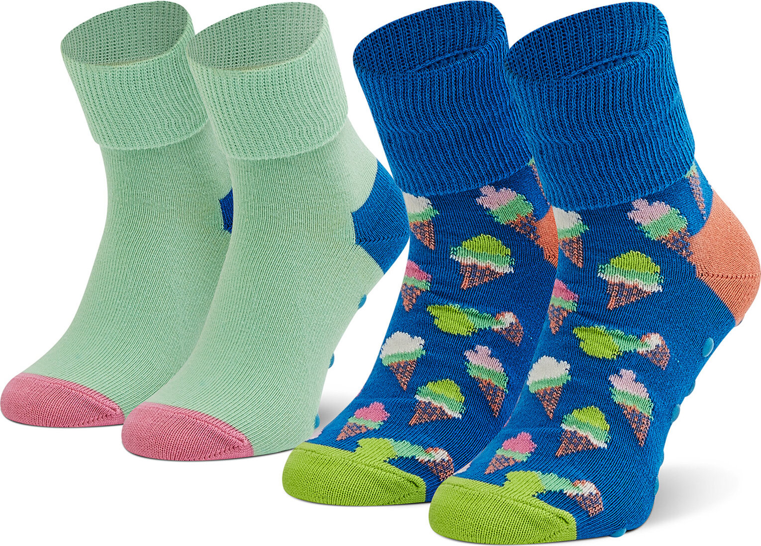 Sada 2 párů dětských vysokých ponožek Happy Socks KICE19-6300 Barevná