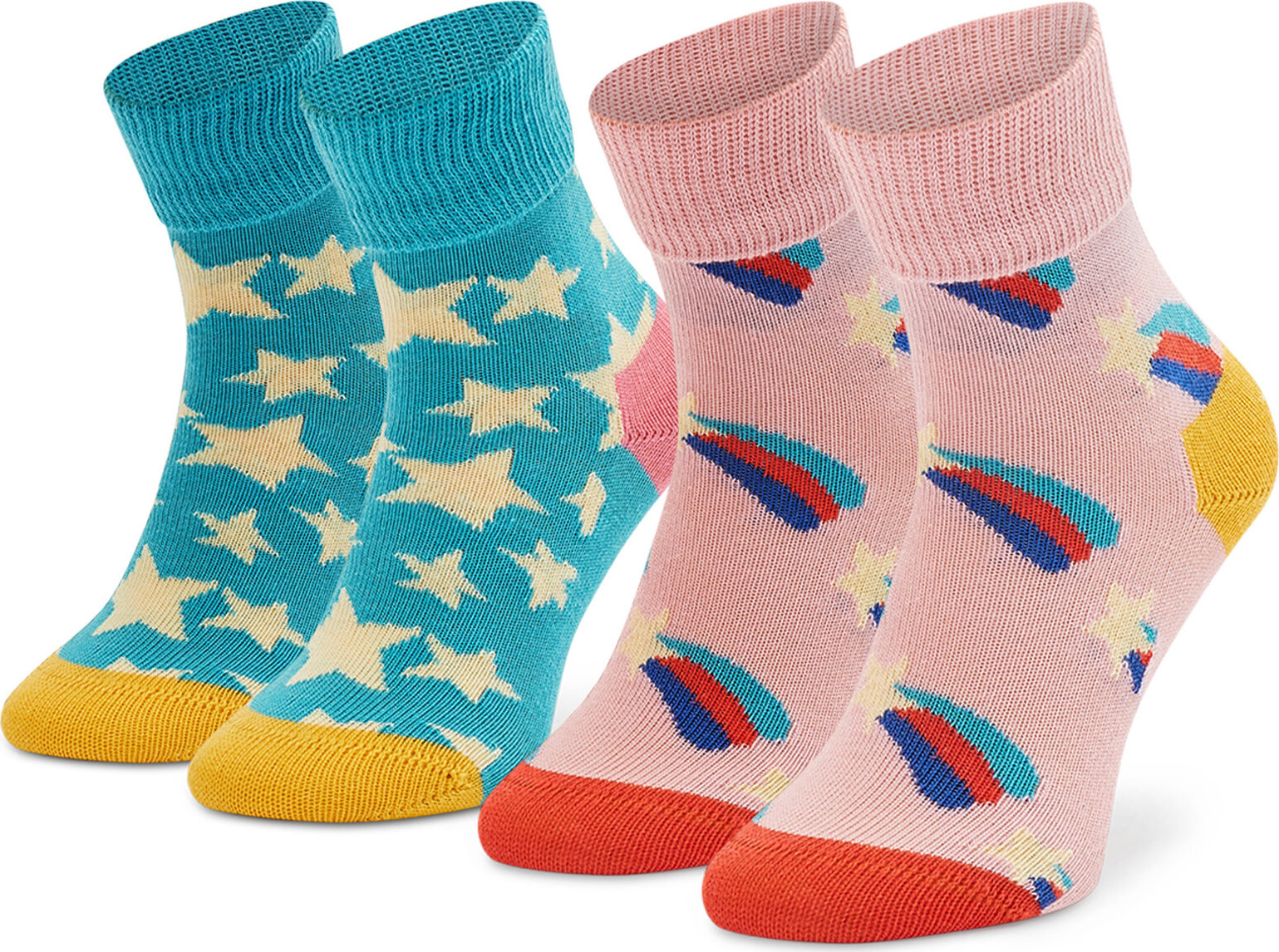 Sada 2 párů dětských vysokých ponožek Happy Socks KSST19-6000 Barevná