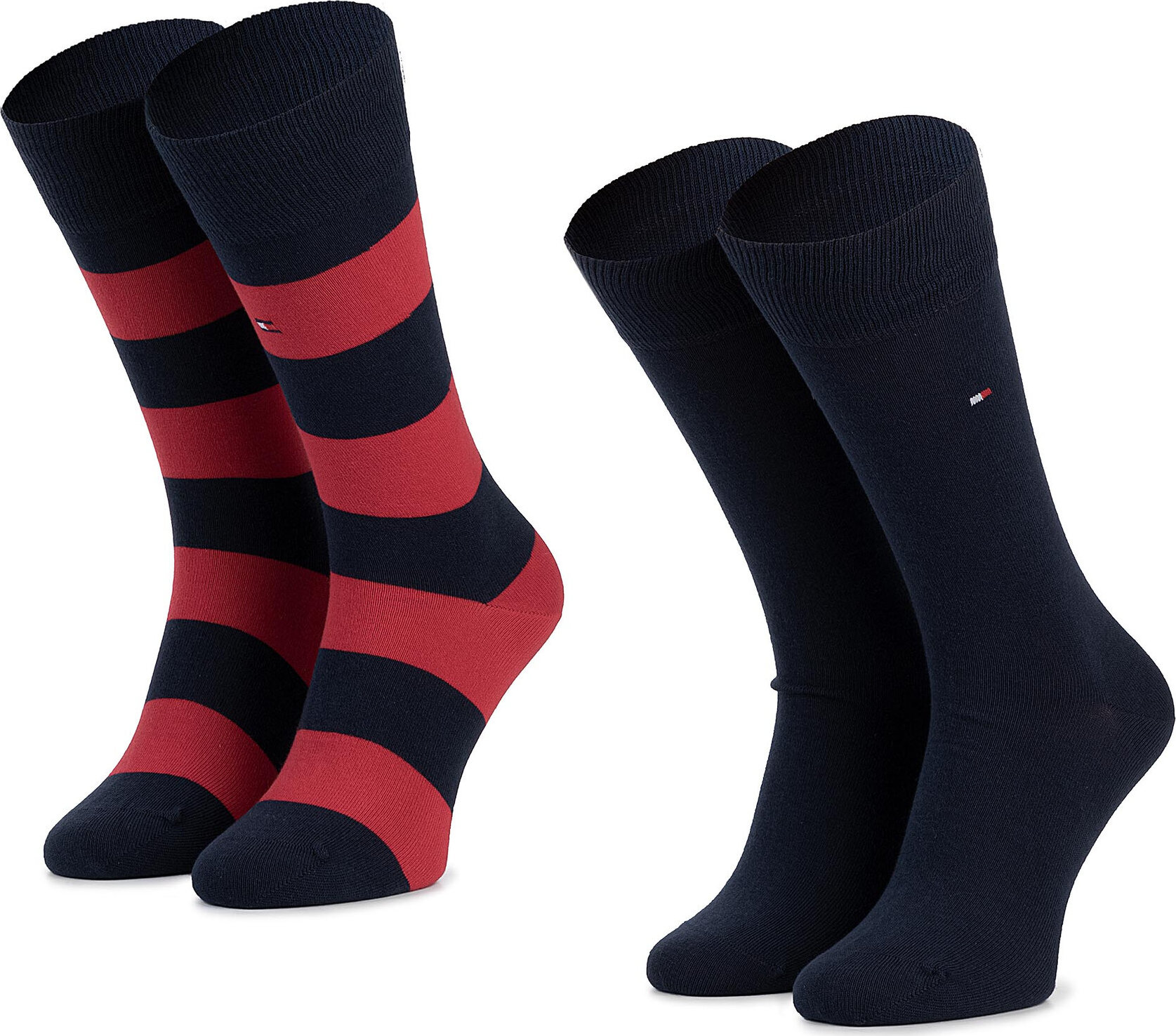 Sada 2 párů pánských vysokých ponožek Tommy Hilfiger 342021001 Tommy Original 085