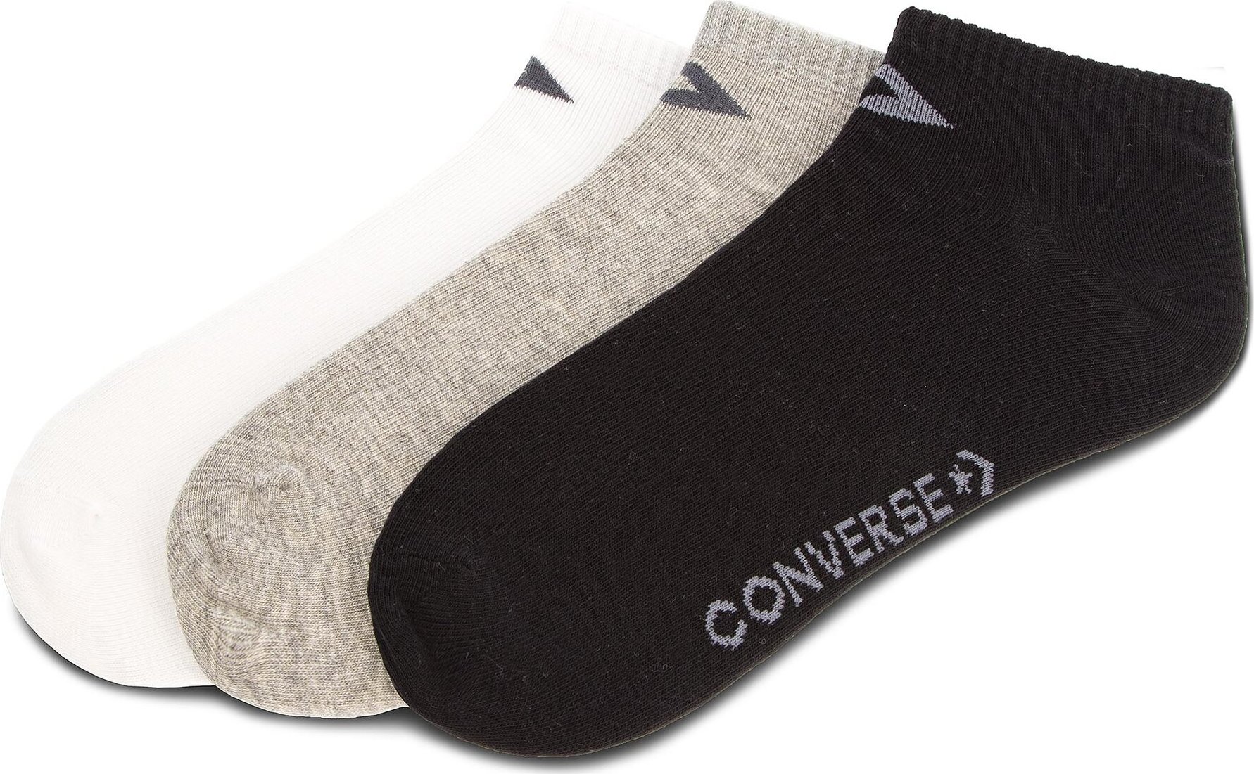 Sada 3 párů nízkých ponožek unisex Converse E747A-3010 Bílá