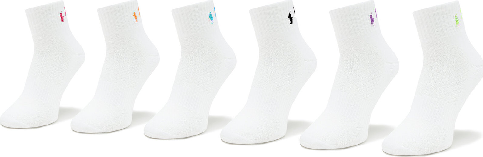 Sada 6 párů dámských vysokých ponožek Polo Ralph Lauren 455908151001 White