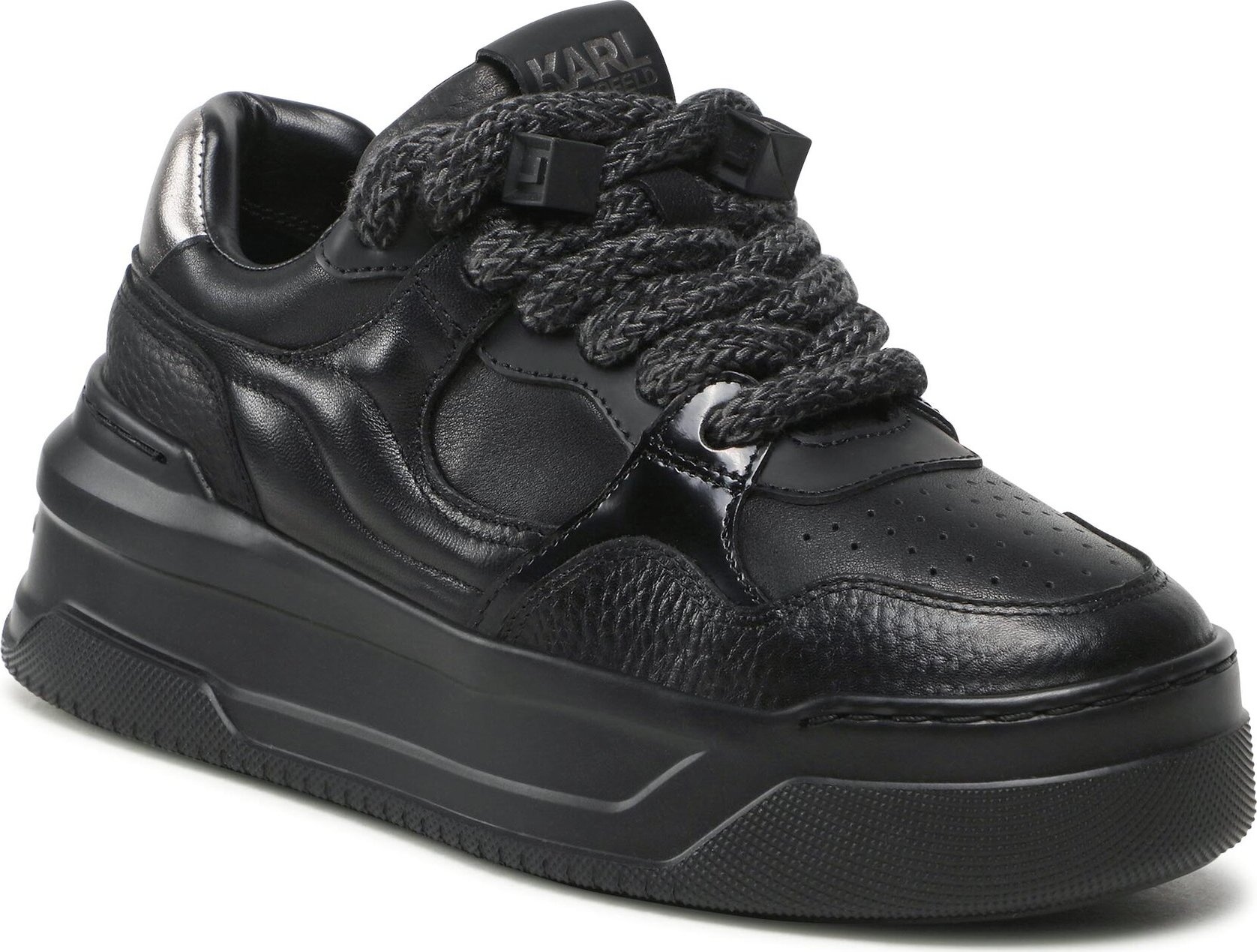 Sneakersy KARL LAGERFELD KL63320 Black Lthr / Mono