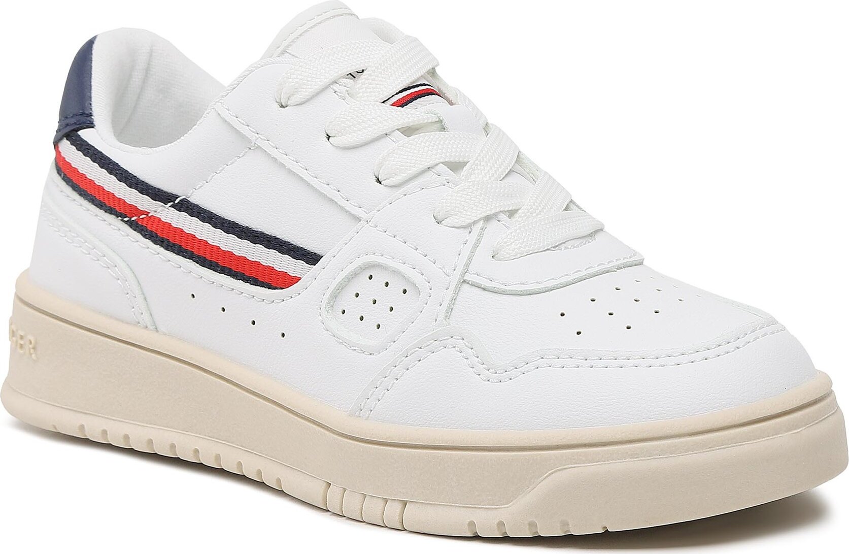 Sneakersy Tommy Hilfiger Stripes Low Cut Lace-Up Sneaker T3X9-32848-1355 M White 100