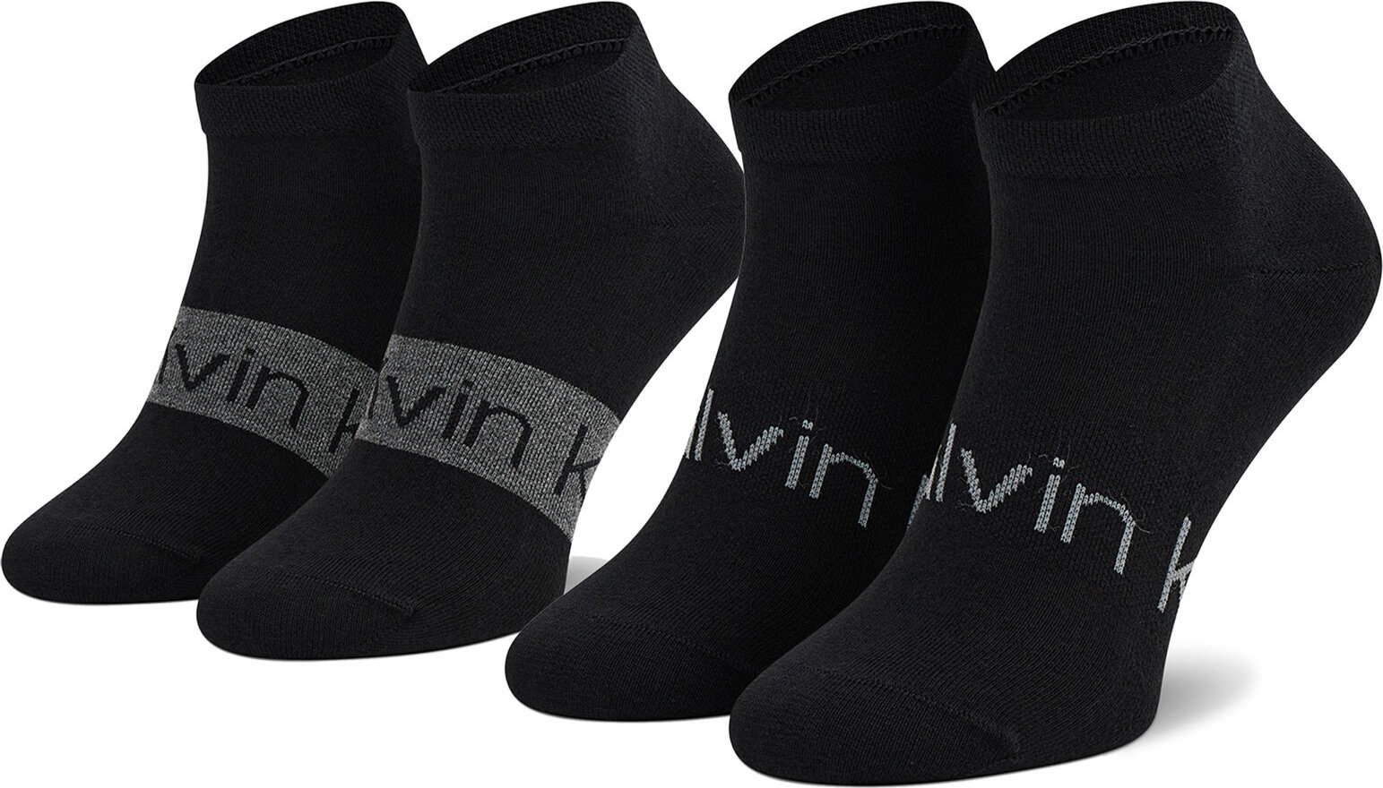 Súprava 2 párov kotníkových ponožiek unisex Calvin Klein 701218712 Black 002