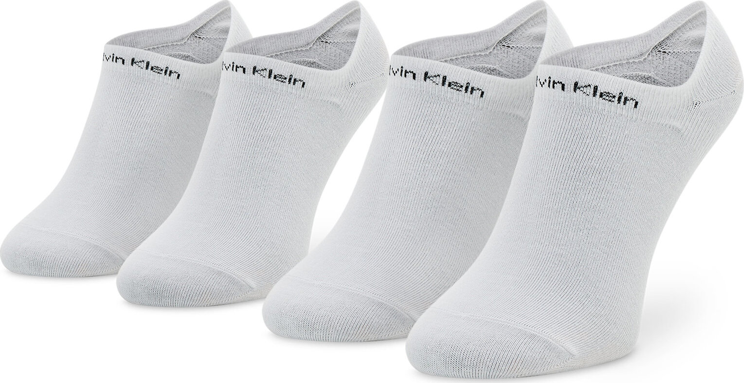 Súprava 2 párov krátkych ponožiek dámskych Calvin Klein 701218774 White 002