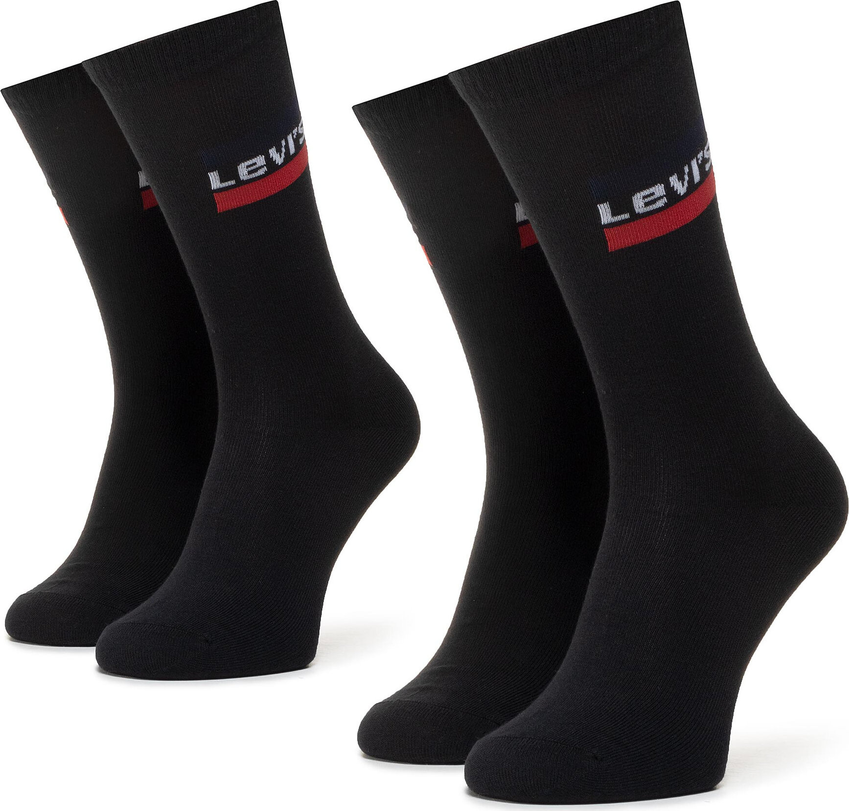 Súprava 2 párov vysokých ponožiek unisex Levi's® 37157-0157 Black