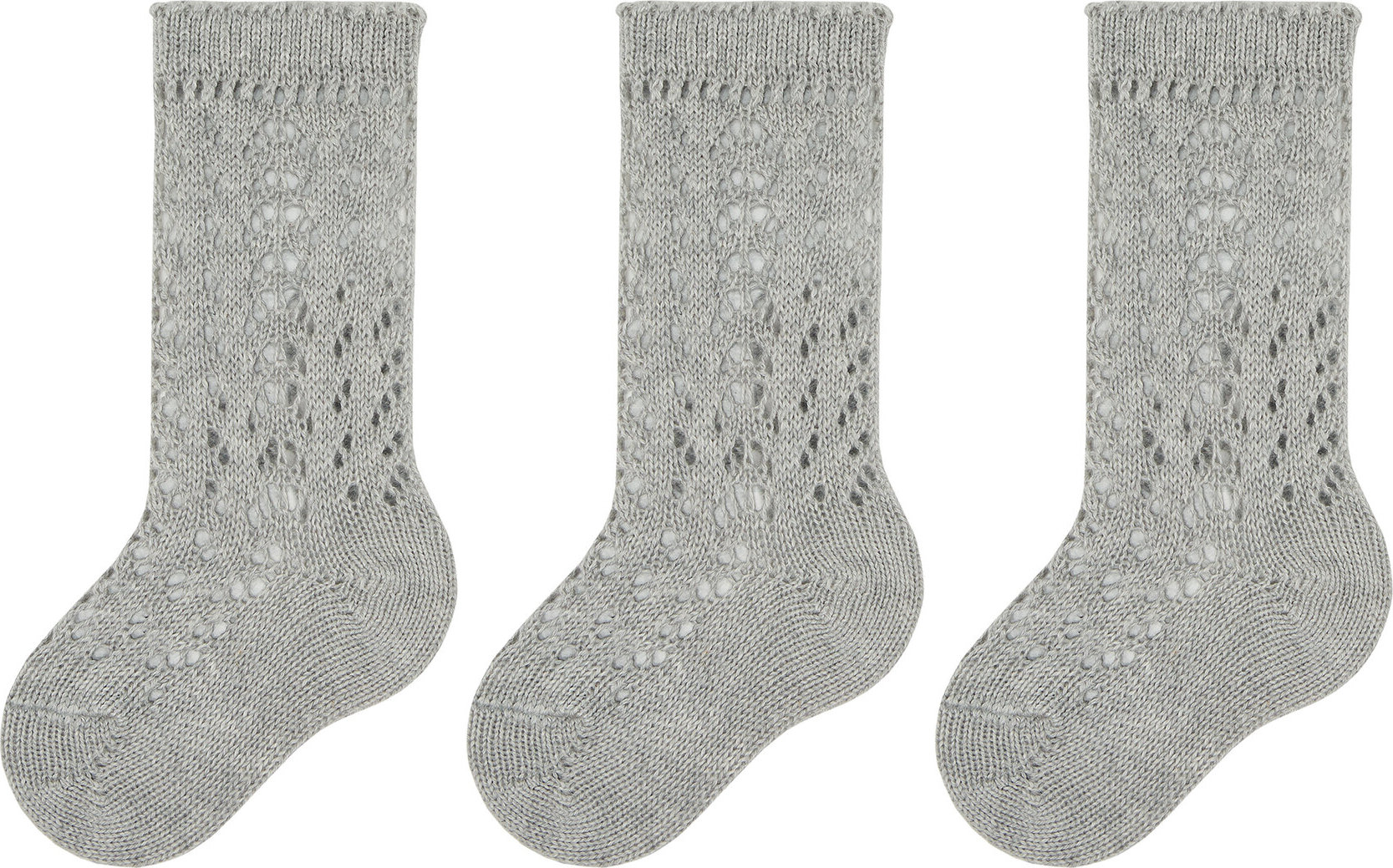 Súprava 3 párov vysokých detských ponožiek Condor 2.518/2 Aluminium 0221