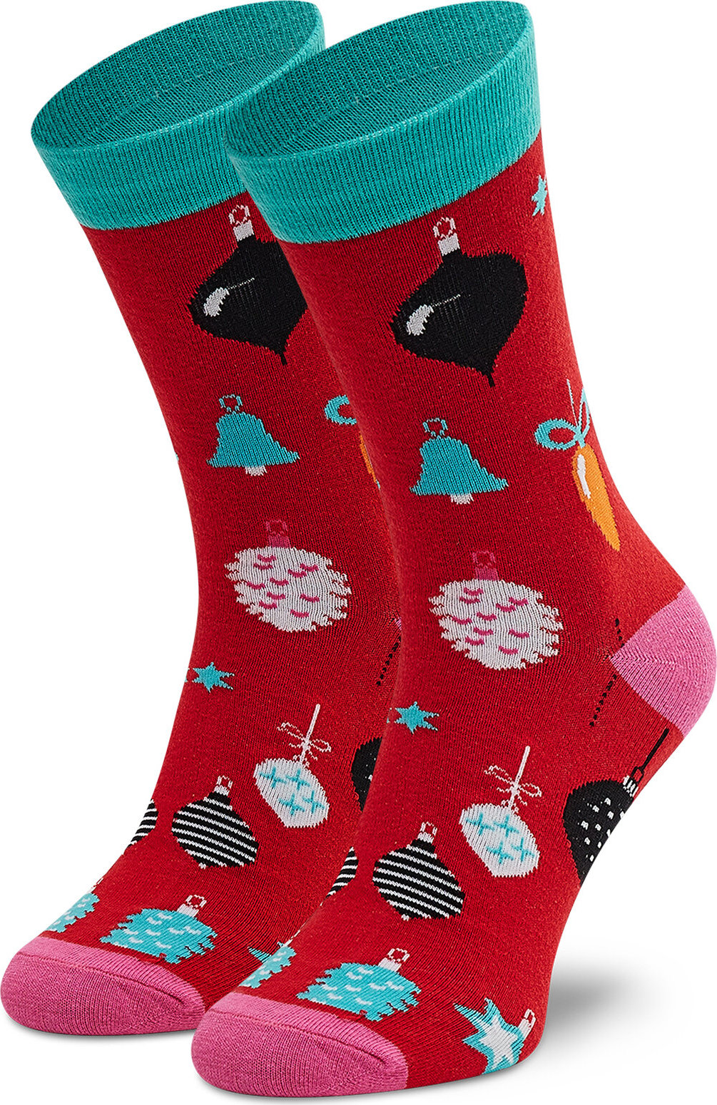 Vysoké pánske ponožky Dots Socks SX-474-W Červená