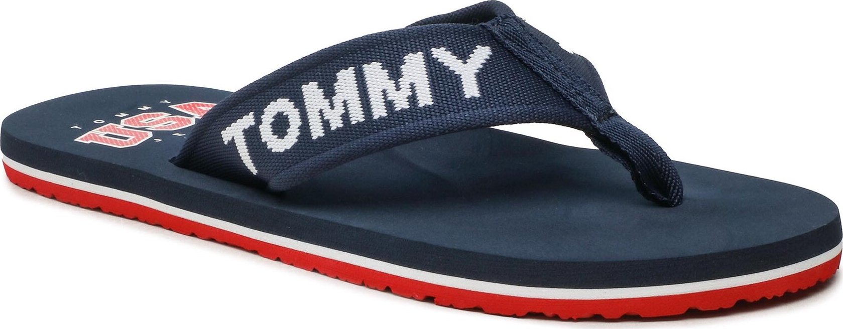 Žabky Tommy Jeans Flip Flop Logo Tape EM0EM01147 Twillight Navy C87
