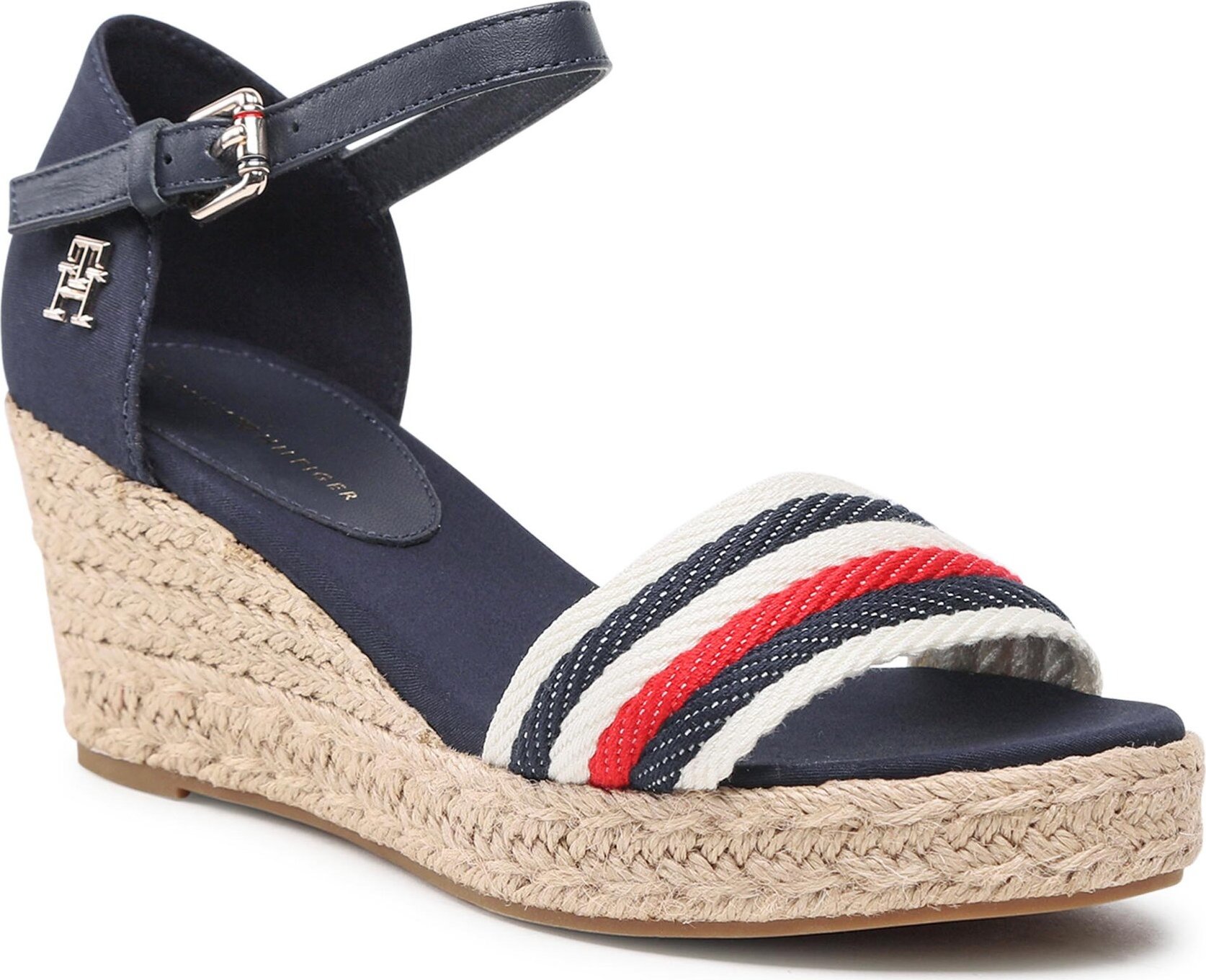 Espadrilky Tommy Hilfiger Mid Wedge Corporate FW0FW07078 Space Blue DW6