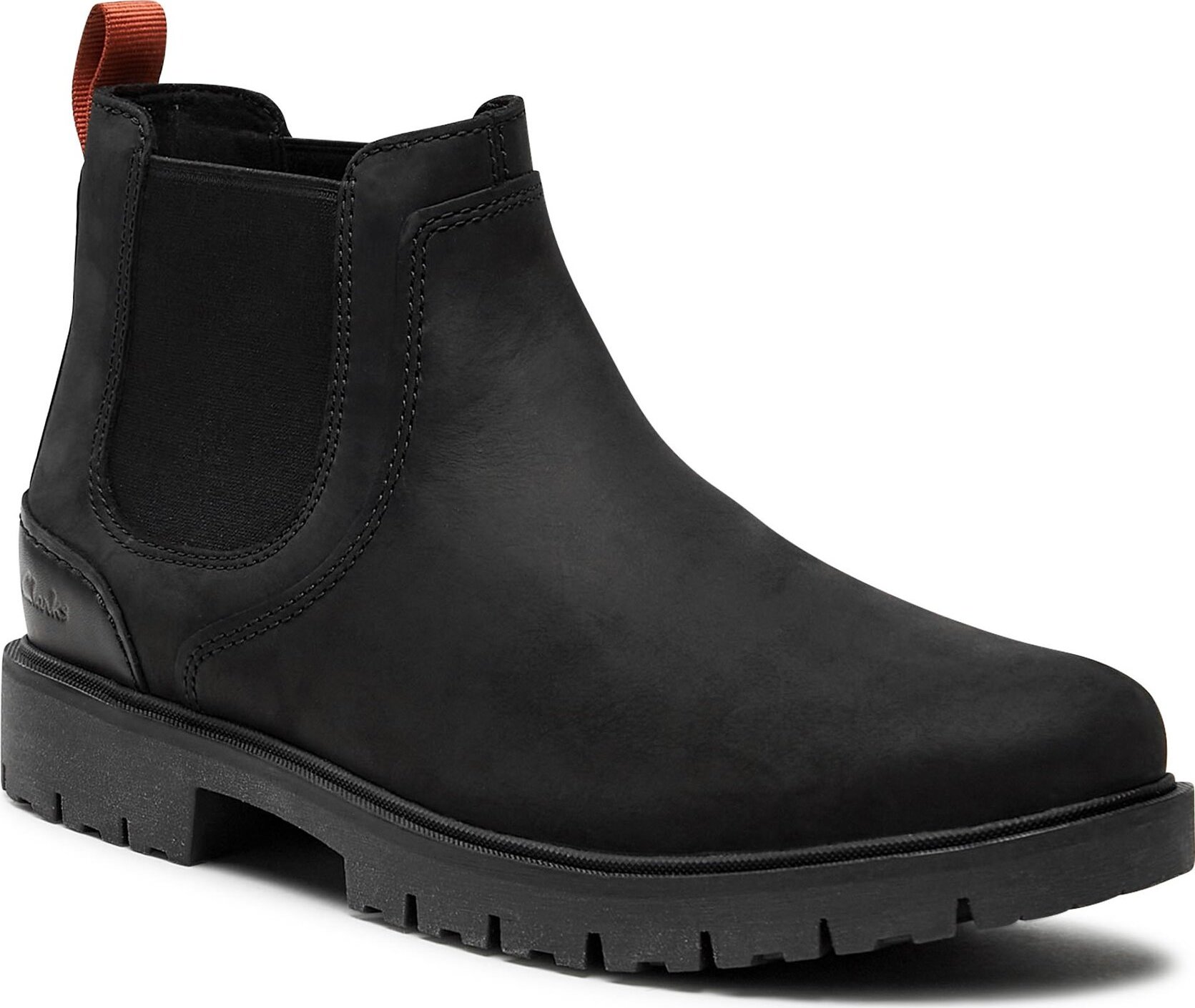 Kotníková obuv s elastickým prvkem Clarks Rossdale Top 261734567 Black Leather