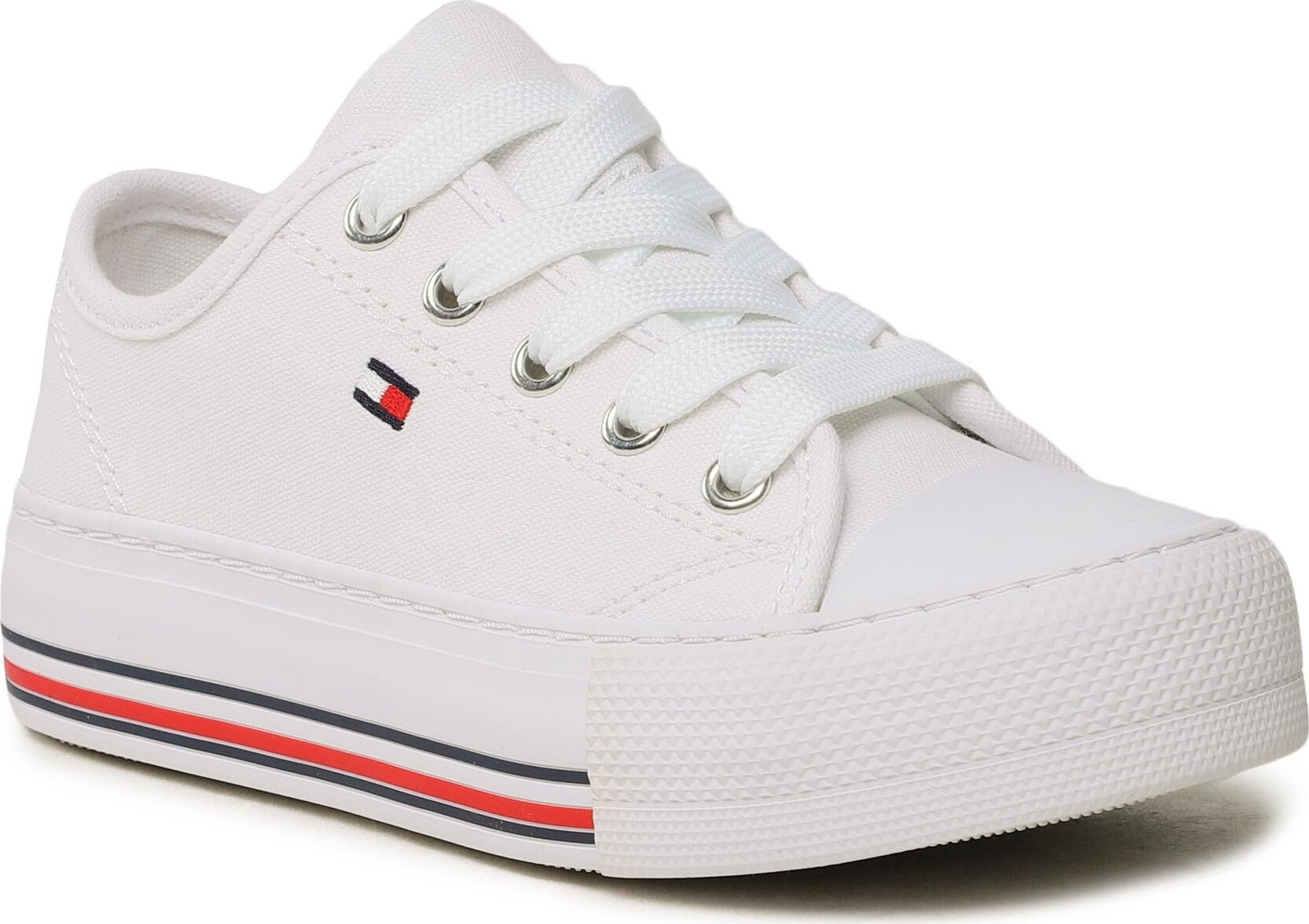 Plátěnky Tommy Hilfiger Low Cut Lace-Up Sneaker T3A9-32677-0890 M White 100