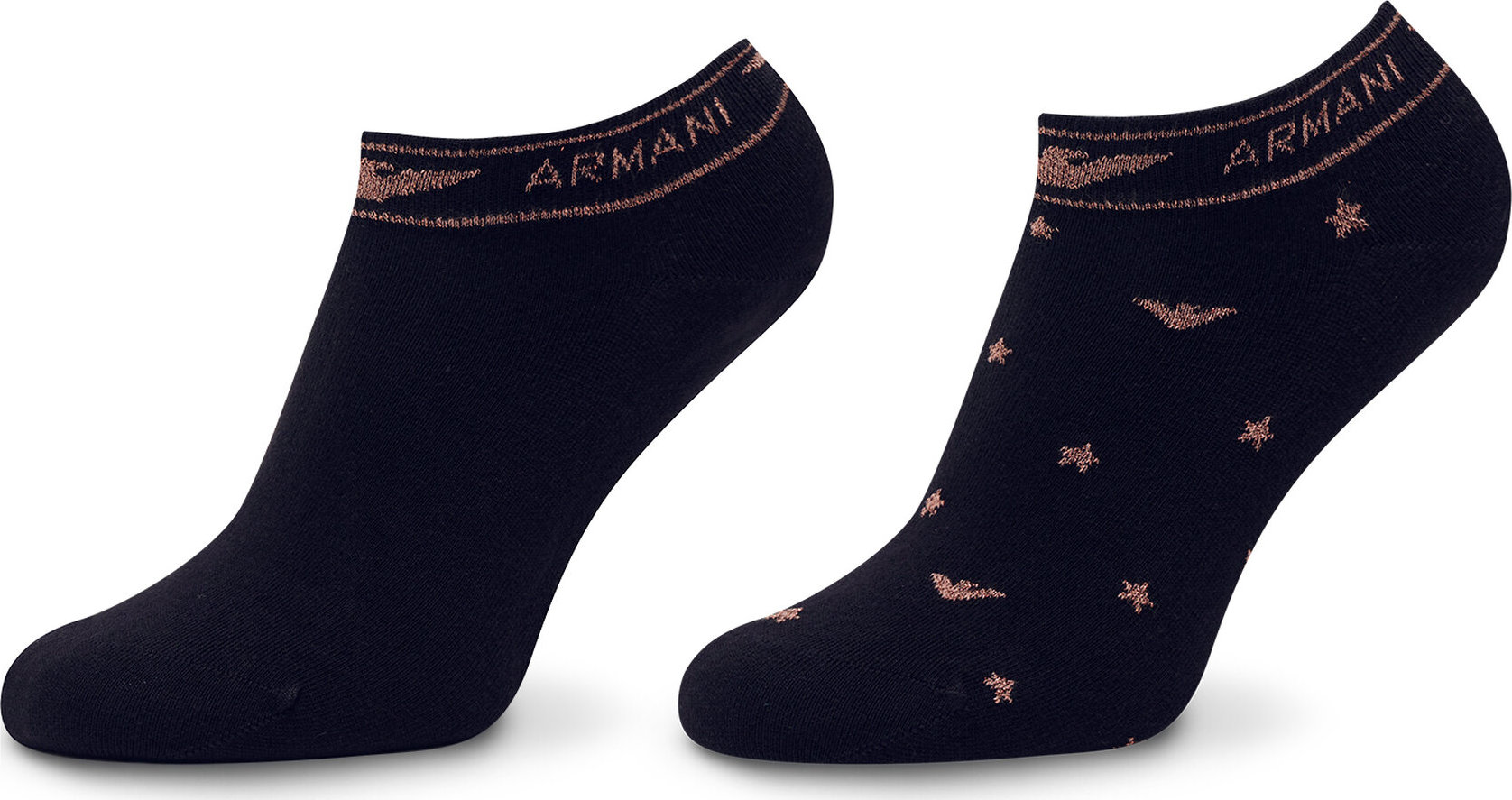 Sada 2 párů dámských nízkých ponožek Emporio Armani 92307 2F225 00135 Marine