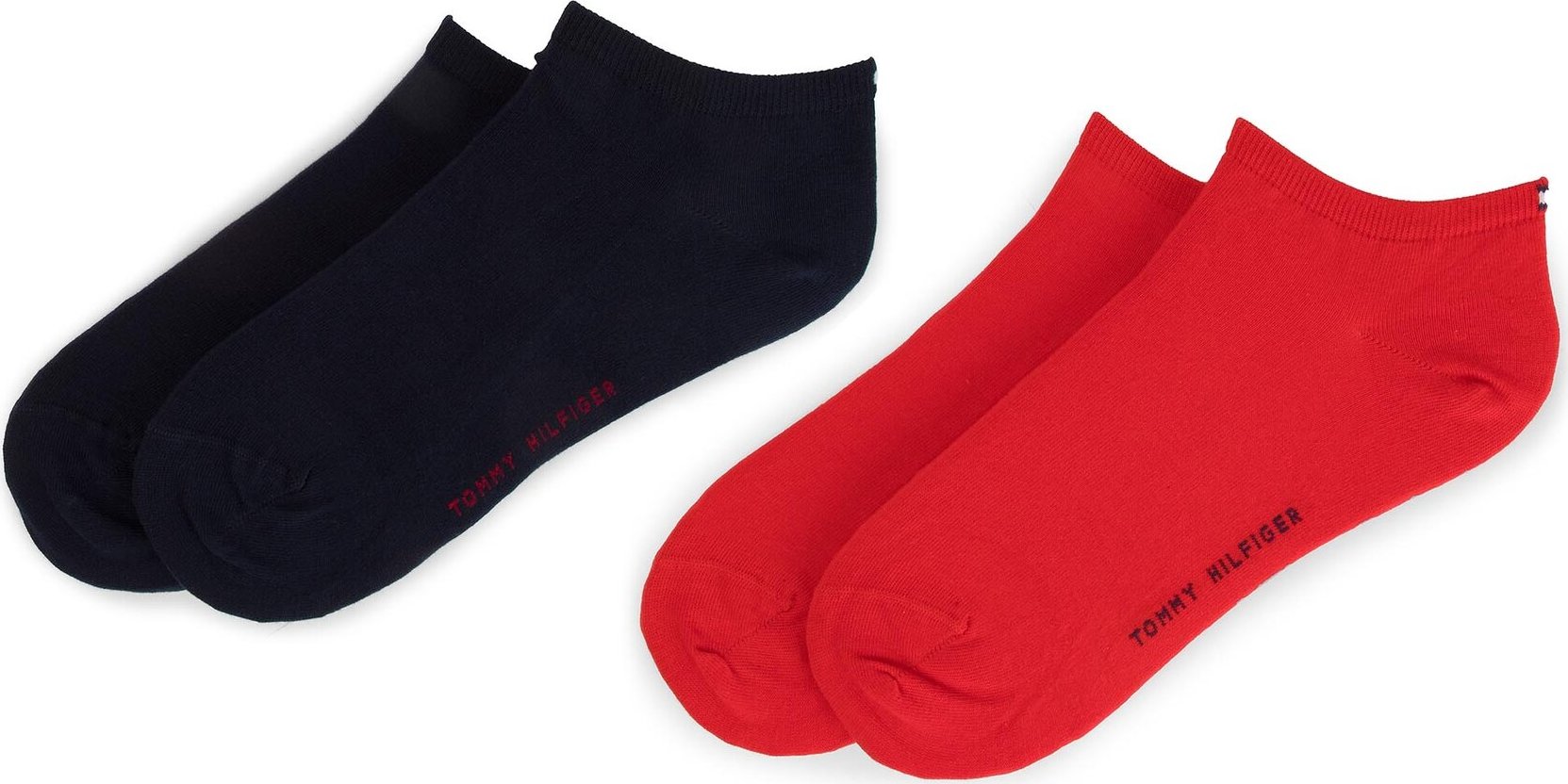 Sada 2 párů dámských nízkých ponožek Tommy Hilfiger 343024001 Red 684
