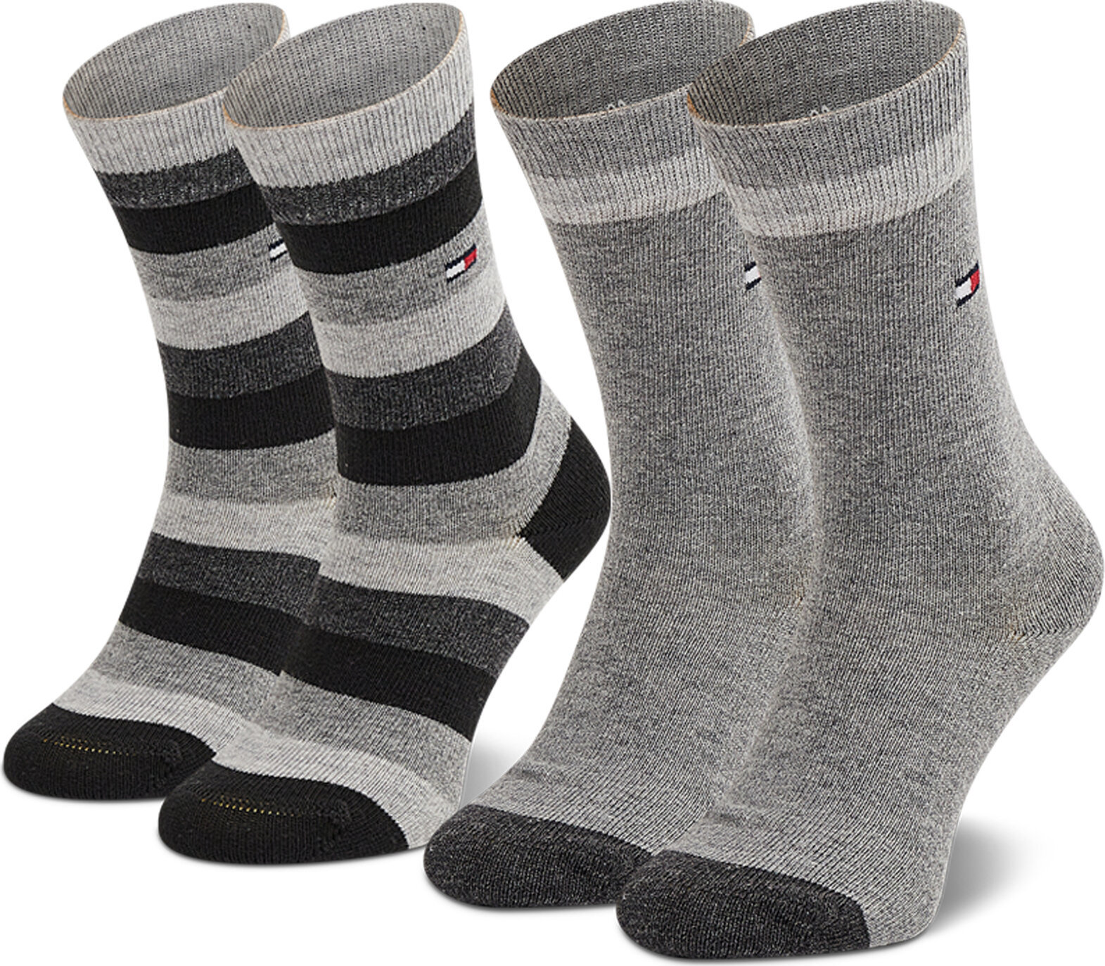 Sada 2 párů dětských vysokých ponožek Tommy Hilfiger 354009001 Black 200