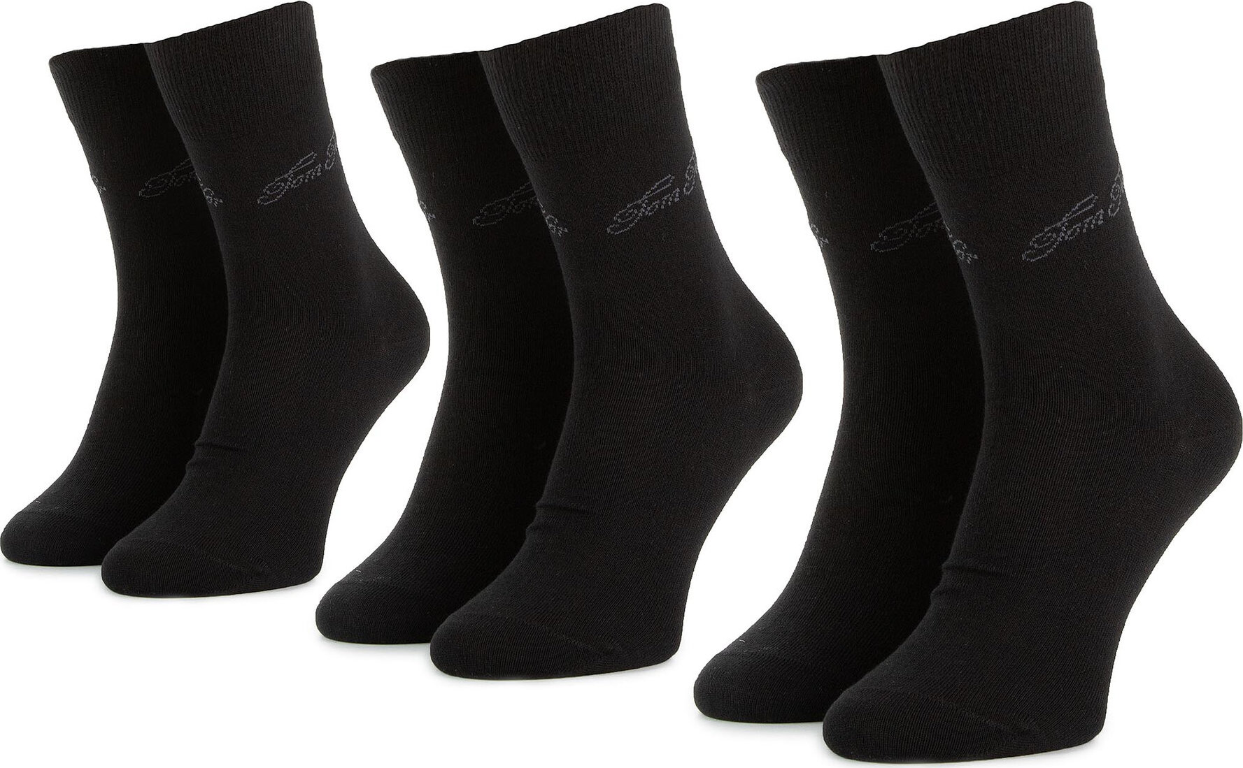 Sada 3 párů dámských vysokých ponožek Tom Tailor 9703 Black 610