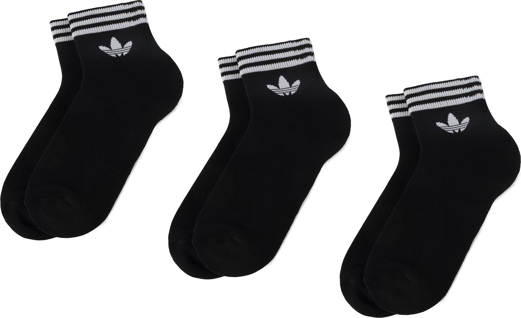 Sada 3 párů nízkých ponožek unisex adidas Tref Ank Sck Hc EE1151 Black/White