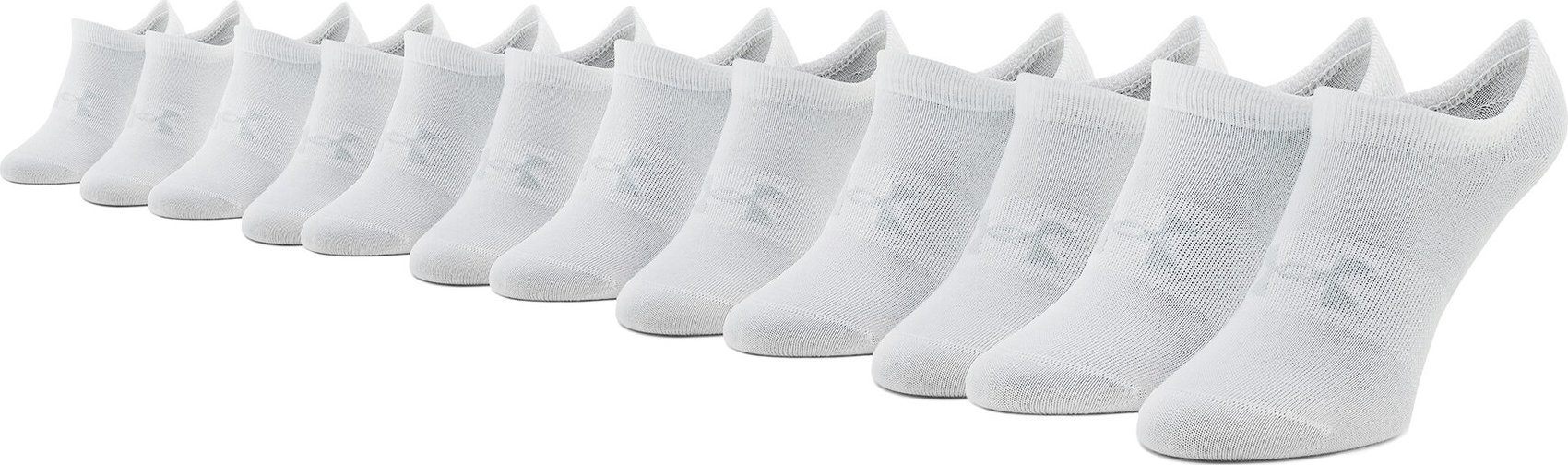 Sada 6 párů dámských nízkých ponožek Under Armour Ua Essential No Show 1370542-100 Bílá