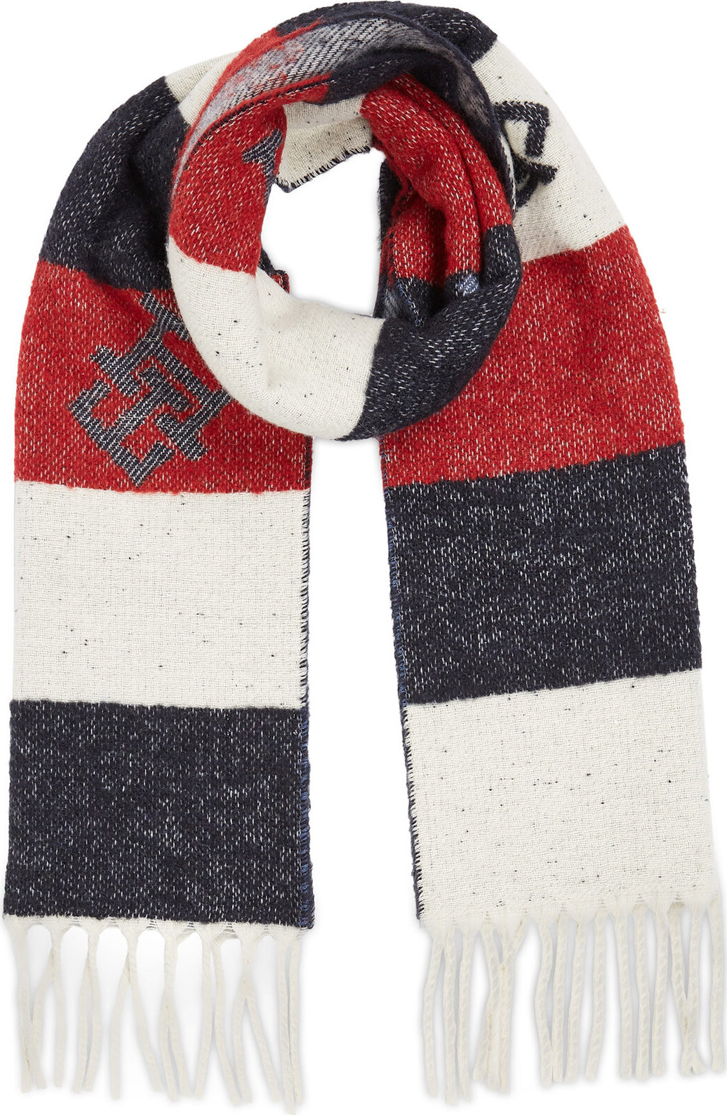 Šál Tommy Hilfiger Limitless Chic Cb Scarf AW0AW15353 Space Blue Mix 0GY