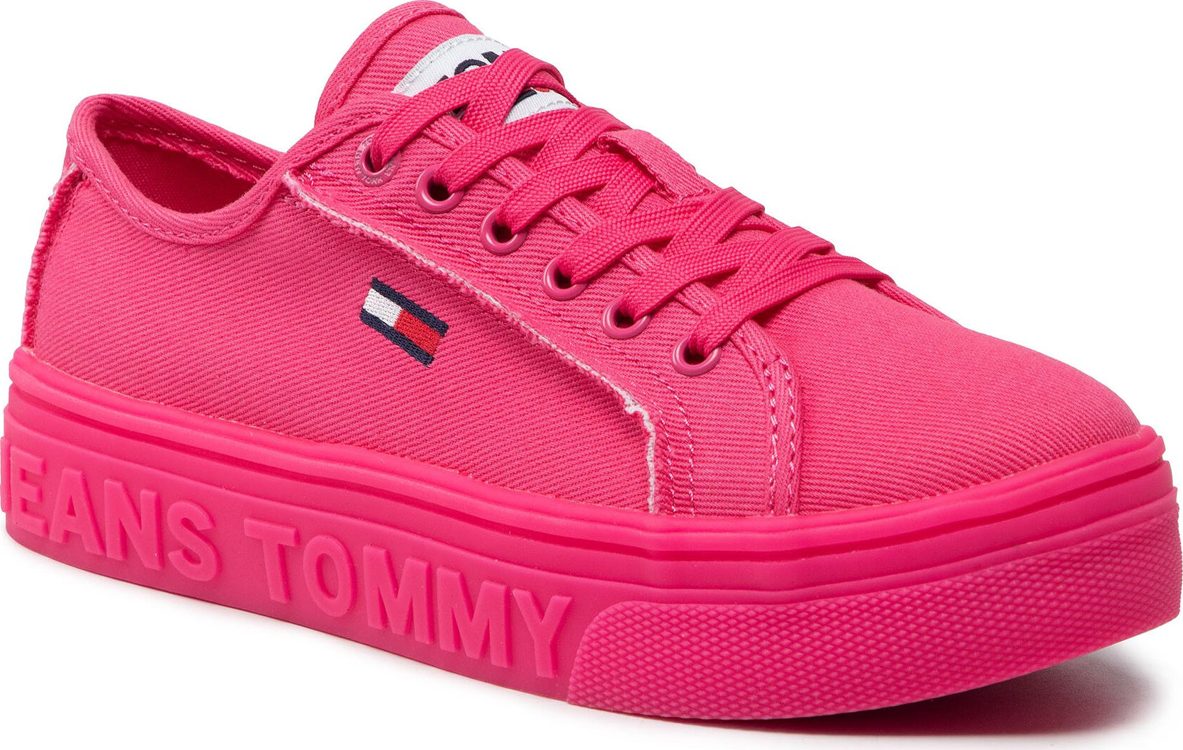 Tenisky Tommy Jeans Mono Color Flatform EN0EN01823 Pink Alert THW