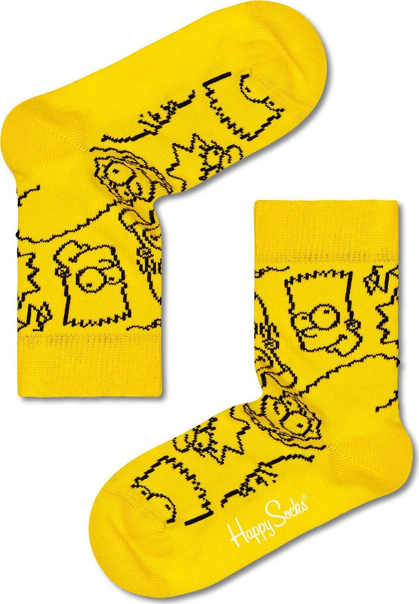 Vysoké dětské ponožky Happy Socks KSIM01-2200 Žlutá