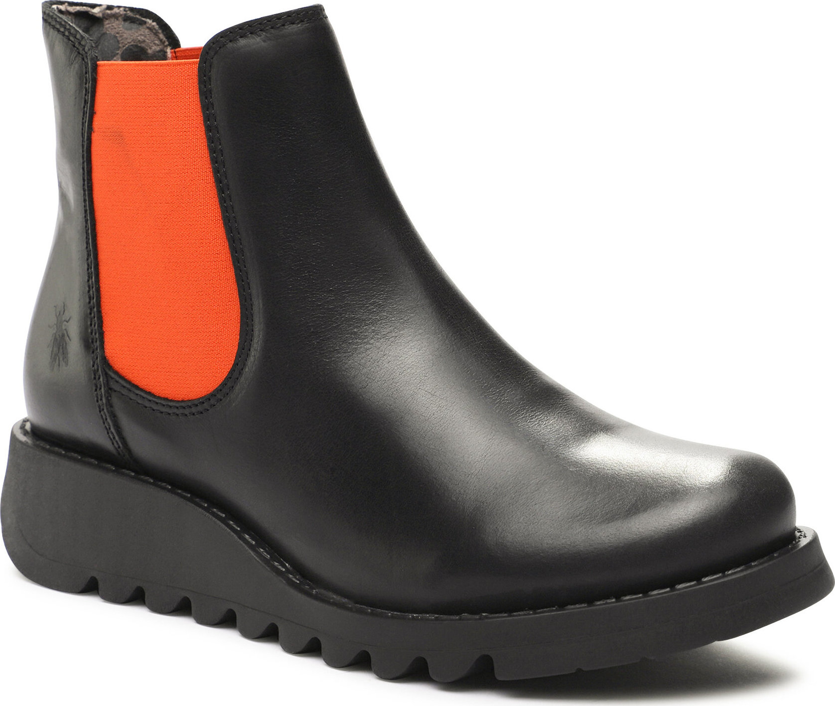 Kotníková obuv s elastickým prvkem Fly London Salvfly P143195083 Black (Orange Elastic) 083