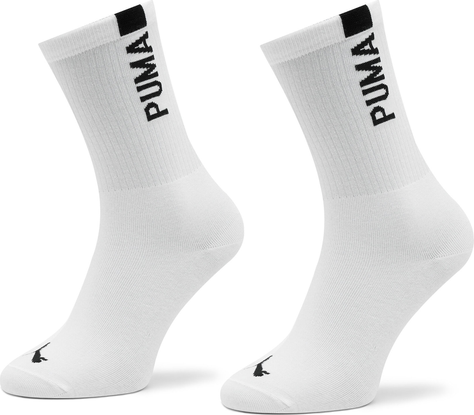 Sada 2 párů dámských vysokých ponožek Puma Women Slouch Sock 2P 938005 White / Black 01