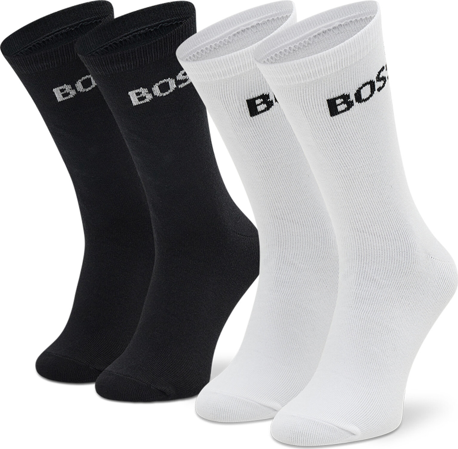 Sada 2 párů dětských vysokých ponožek Boss J20341 Black 09B