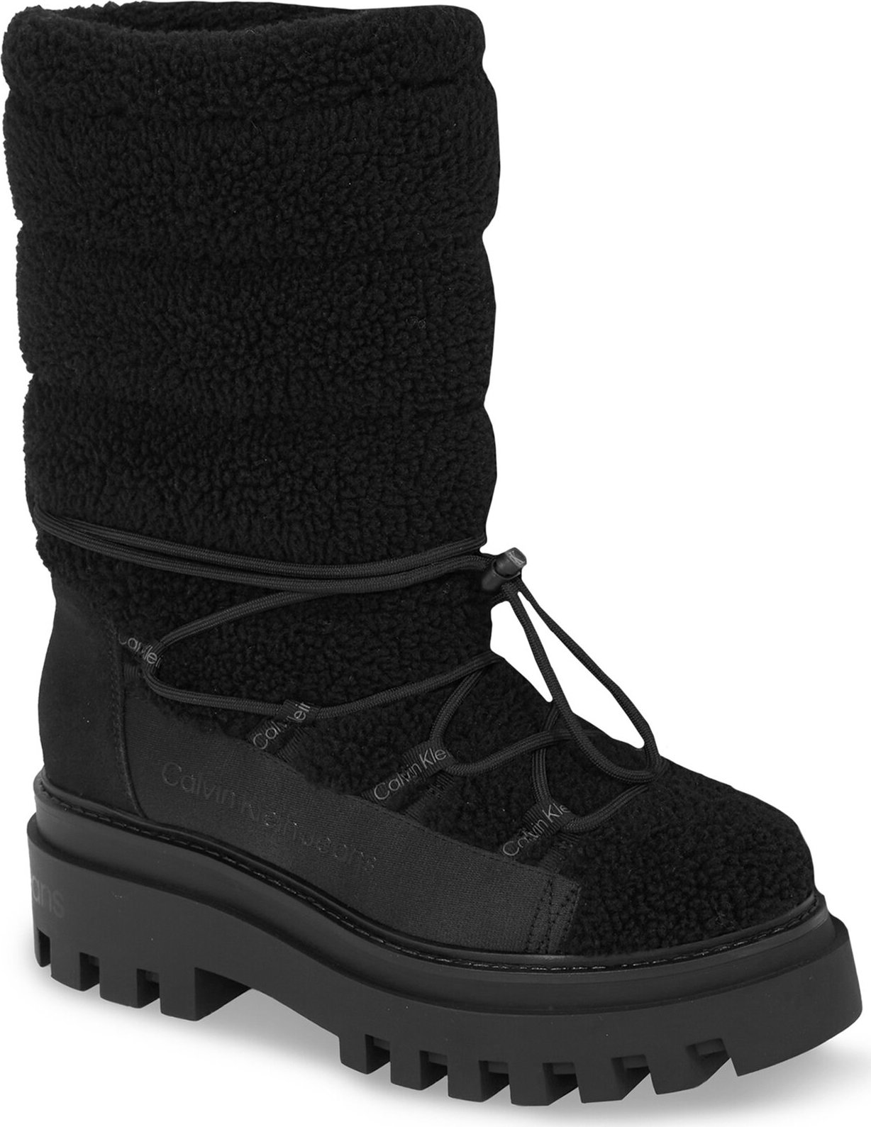 Sněhule Calvin Klein Jeans Flatform Snow Boot Sherpa Wn YW0YW01195 Triple Black 0GT