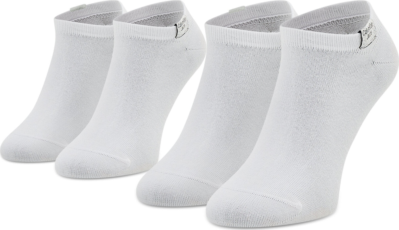 Sada 2 párů dámských nízkých ponožek Calvin Klein Jeans 701218749 White 002