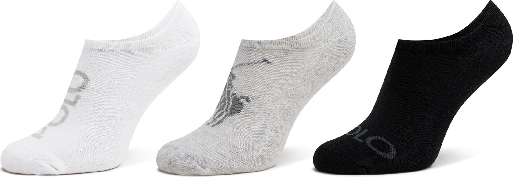 Sada 3 párů dámských vysokých ponožek Polo Ralph Lauren Tnl Logo 3Pk 455942348001 Grey
