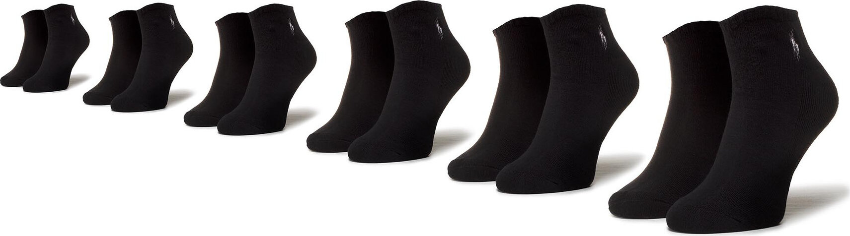 Sada 6 párů dámských nízkých ponožek Polo Ralph Lauren 449723765001 R. Os Black 001