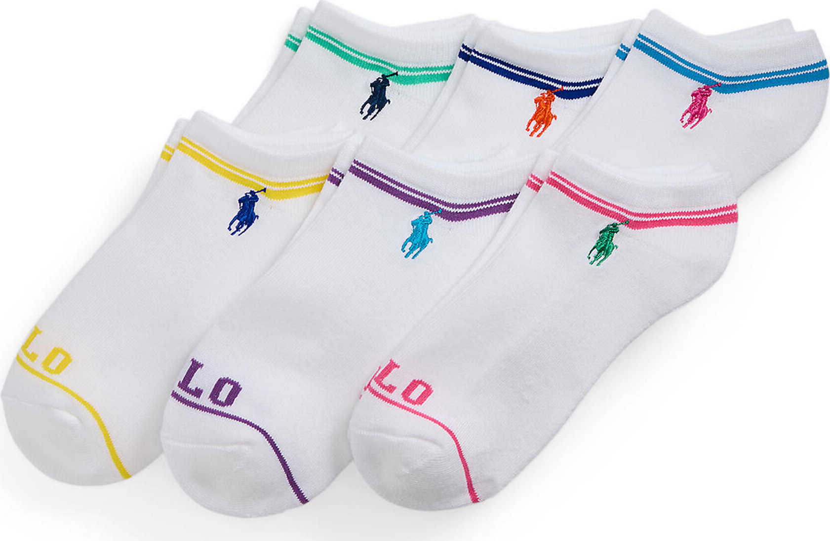 Sada 6 párů dámských vysokých ponožek Polo Ralph Lauren Clr Logo 6Pk 455942336001 Grey