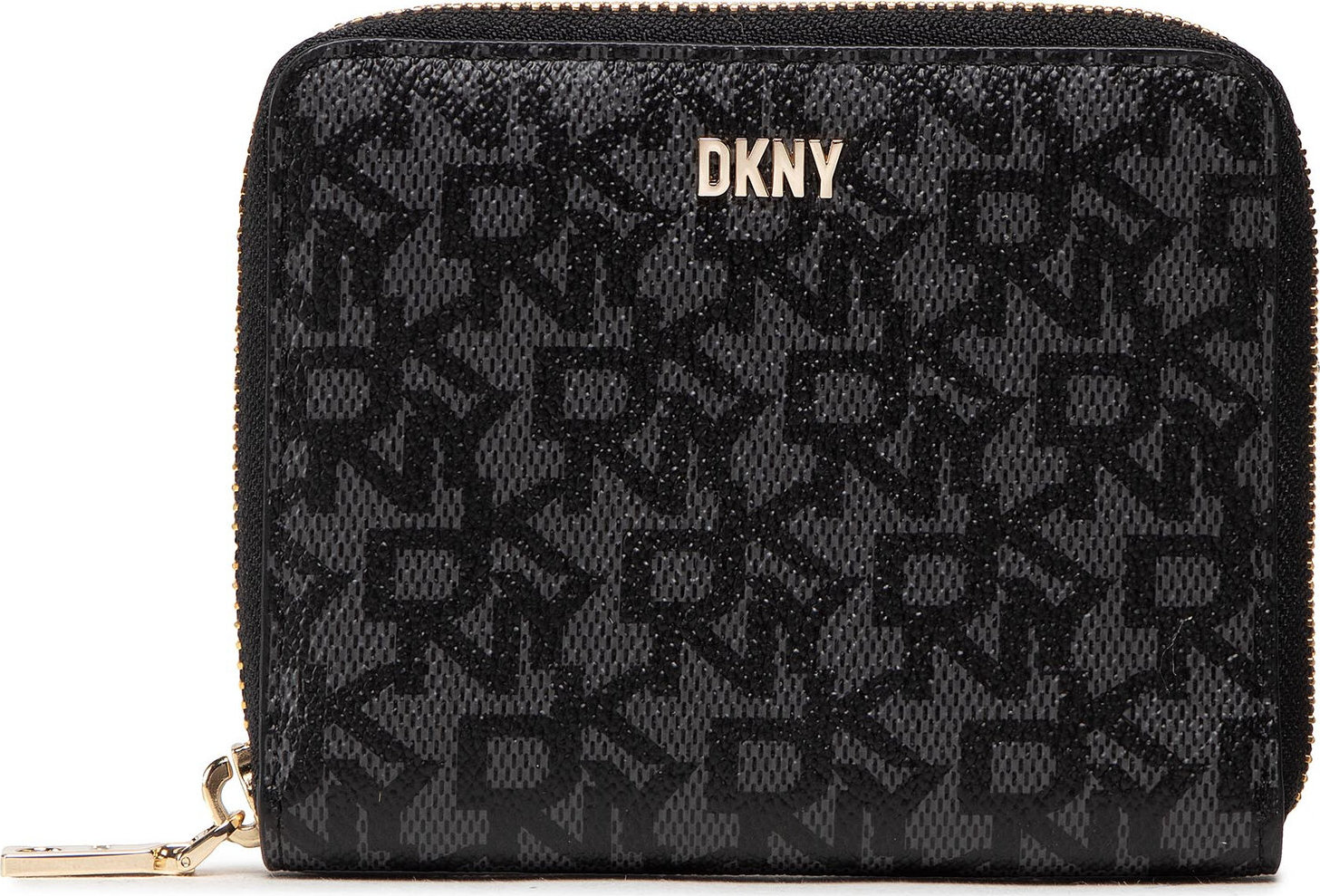Velká dámská peněženka DKNY Bryant Sm Zip Aroun R831J656 Bk Logo/Bk XLB